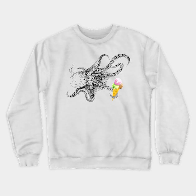 octopus with ice cream Crewneck Sweatshirt by VicaVeresk